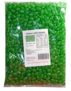 Sweet Treats Mini Jelly Beans - Green With An Apple Flavour (1kg Bag)