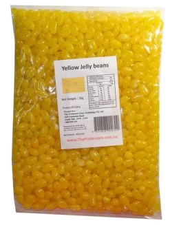 Sweet Treats Mini Jelly Beans - Yellow With A Lemon Flavour (1kg Bag)