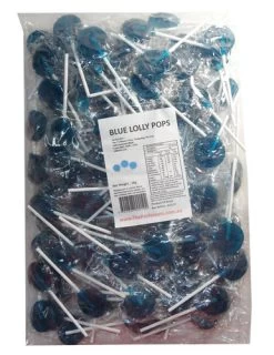 Sweet Treats Flat Pops - Single Colour - Blue (1kg Bag - Approx 125pc)