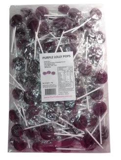 Sweet Treats Flat Pops - Single Colour - Purple (1kg Bag - Approx 125pc)