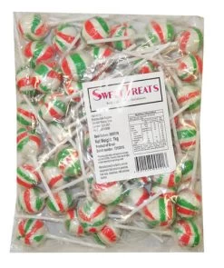 Sweet Treats Ball Pops -Xmas Mix(1kg Bag - Approx 50pc)