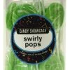 Candy Showcase Swirly Pops - Green And White (24 X 12g Pops In A Tub)