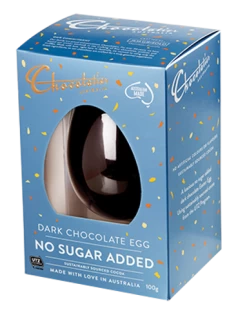 Chocolatier - Fairtrade No Added Sugar (Stevia) Dark Chocolate Egg (100g )