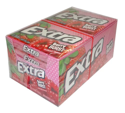 Extra Gum - Berry Burst (15 Soft Gum Strips X 10 Packs Display Unit)
