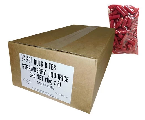 Fyna Strawberry Liquorice Bites (8 X 1kg Bags) 2 Fyna Strawberry Liquorice Bites (8 X 1kg Bags) - Image 2