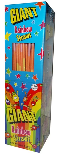 Giant Rainbow Straws (140pc Display Unit)