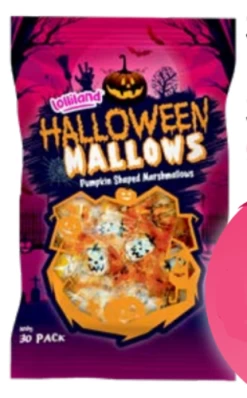 Lolliland Halloween Mallows - Pumpkin Marshmallows (30pc - 90g Bag)