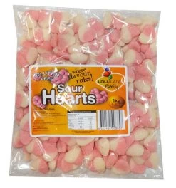 Lolliland Sour Hearts - Pink And White (1kg Bag)