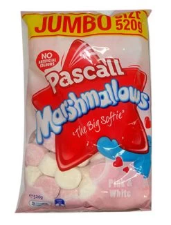 Pascall Marshmallows - Raspberry And Vanilla (520g Bag X 6pc Box) -Best Candy Shop Pascall Marshmallows Raspberry and Vanilla 520g bag 35325.1490752970