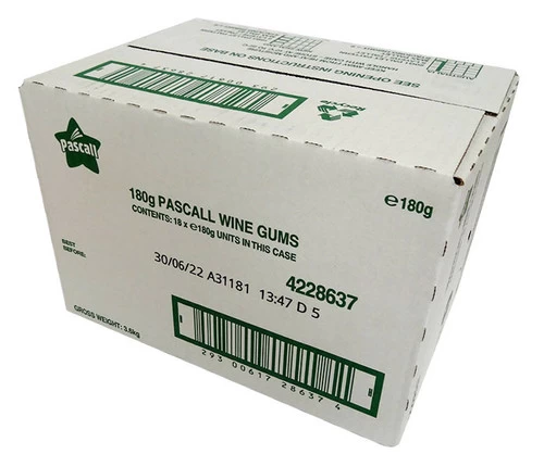 Pascall Wine Gums (180g Bag X 18pc Box) 2 Pascall Wine Gums (180g Bag X 18pc Box) - Image 2