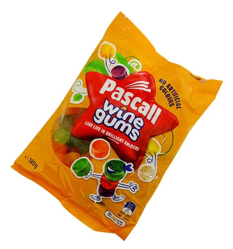 Pascall Wine Gums (180g Bag X 18pc Box) 1 Pascall Wine Gums (180g Bag X 18pc Box)