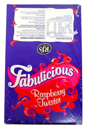RJs Fabulicious Rasp. Twister (90 Twisters In A Display Unit)