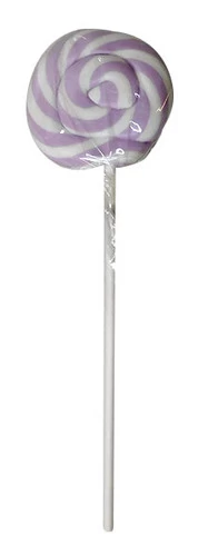 Round Lilac And White Lollipop (50g Single Lollipop)