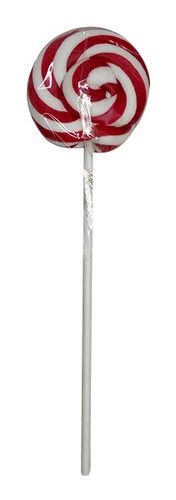 Round Red And White Lollipop (50g Single Lollipop)