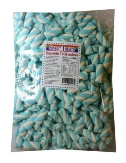 Sweet Treats Marshmallow Twists - Blue And White (750g)