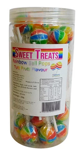 Sweet Treats Rainbow Ball Pops (24x 15g) 2 Sweet Treats Rainbow Ball Pops (24x 15g) - Image 2