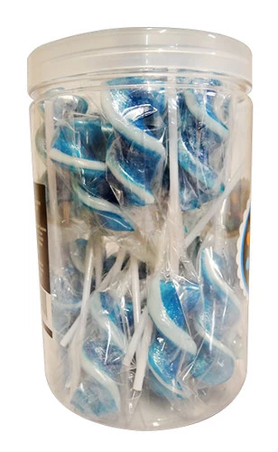 Sweet TreatsShimmer Blue Twirly Pops (24 X 12g Tub)