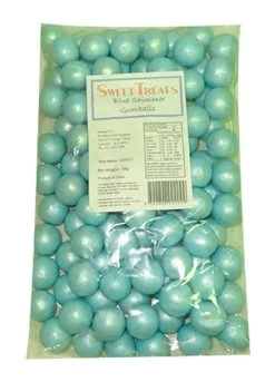 Sweet Treats Shimmer Gumballs Bulk - Blue (1kg Bag)