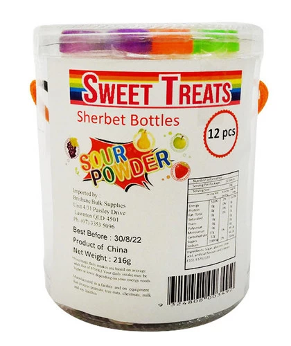 Sweet Treats Sour Sherbet Bottles ( 24 X 18g Bottles In A Tub) 2 Sweet Treats Sour Sherbet Bottles ( 24 X 18g Bottles In A Tub) - Image 2