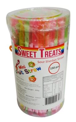 Sweet Treats Sour Sherbet Straws ( 150pc X 2g)