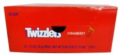 Twizzlers Twists - Strawberry (18 X 70g Packs) -Best Candy Shop Twizzlers Twists Strawberry 18 x 70g packs front view 89034.1633585526