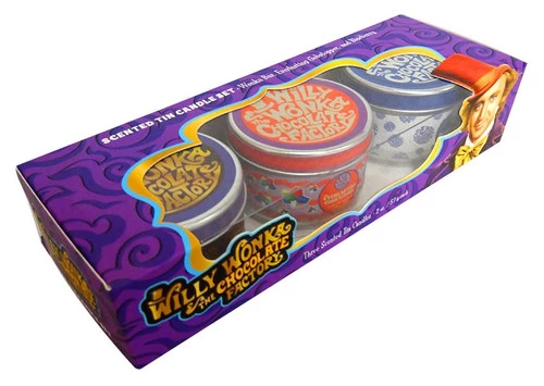 Willy Wonka & The Chocolate Factory Scented Candle Set (3 Scented Tin Candles)