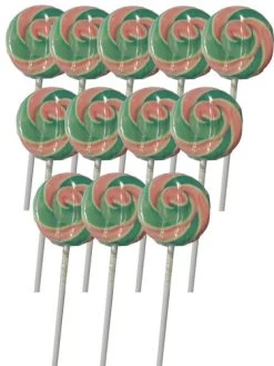 Swirl Lollipops - Light Blue And Pink Blueberry (Bag Of 12)