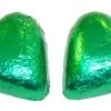 Chocolate Gems - Chocolate Hearts - Green Foil (500g Bag / Approx 60 Pieces)