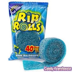 Sour Rip Rolls - Blue Raspberry (24 X 40g In A Display Box)