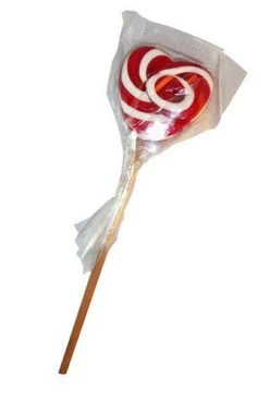 Heart Shaped Lollipop - Red And White (50g Single Lollipop) -Best Candy Shop red and white heart shaped 50g 79862.1368678605