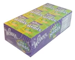 Willy Wonka Sour Nerds - Amped Apple And Lightning Lemon (24 Pieces In A Display Unit)